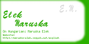 elek maruska business card